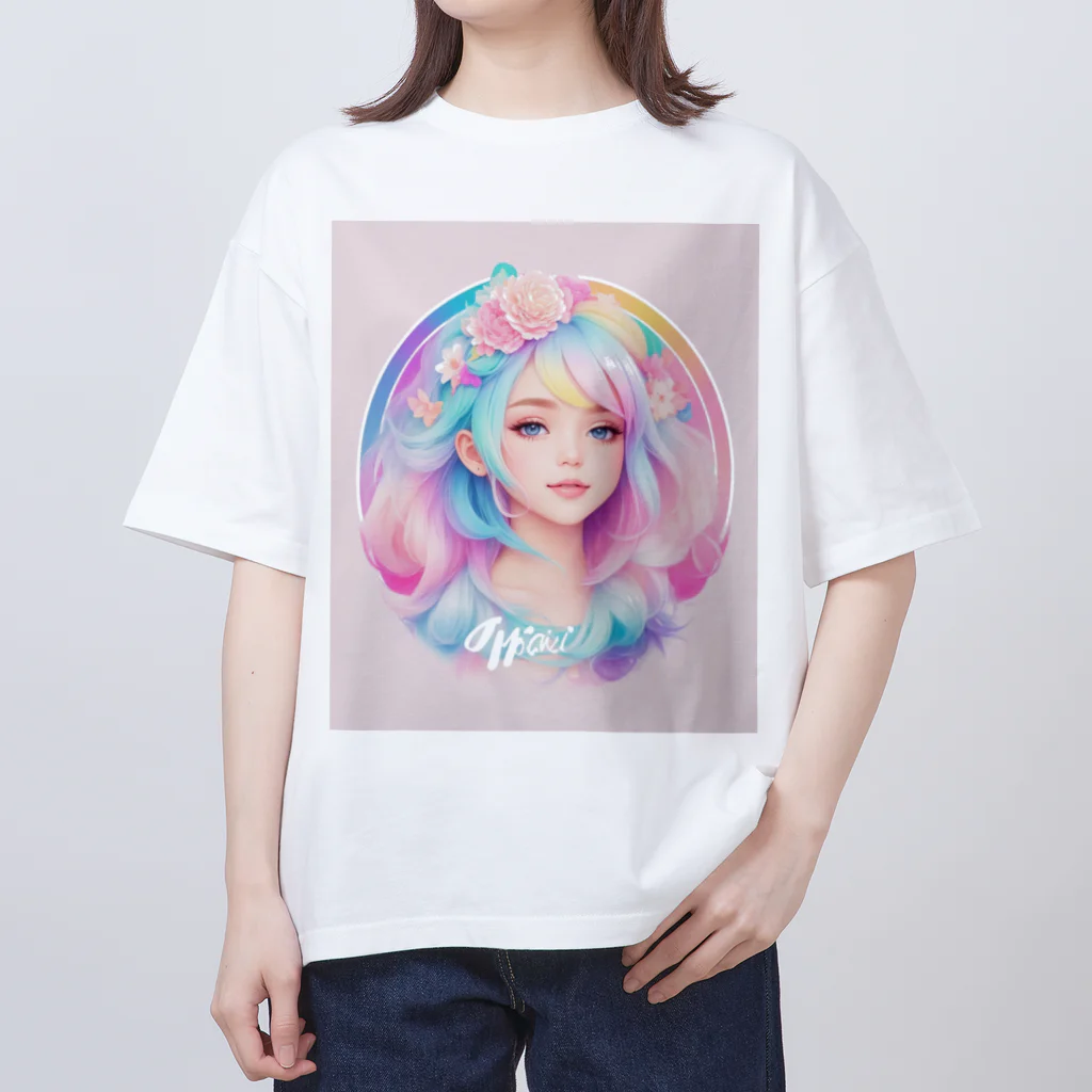 でぃーぷのPASTEL COLOURS GIRL Oversized T-Shirt