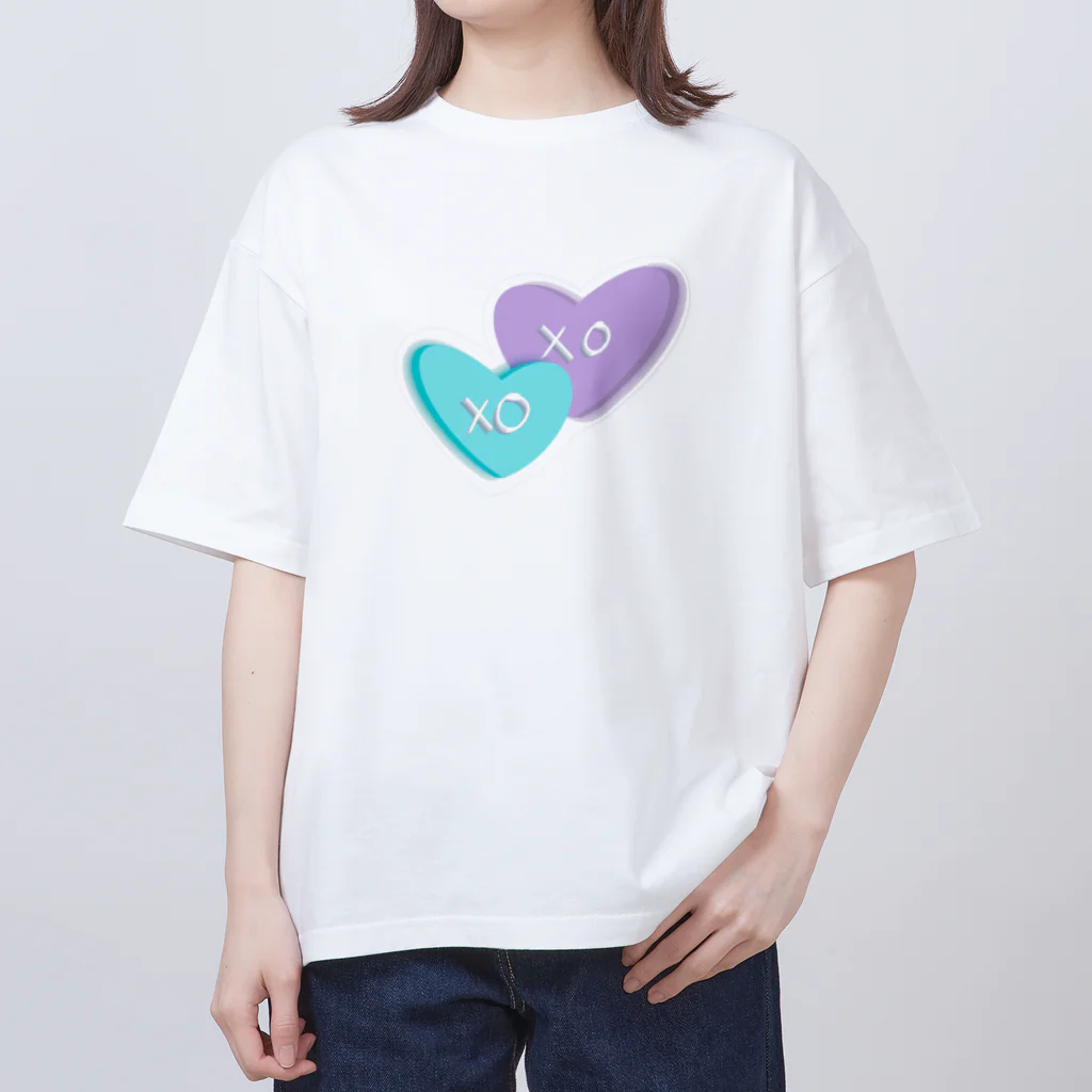 mariascharmsのxoxo シンプル　ハート　デサイン オーバーサイズTシャツ