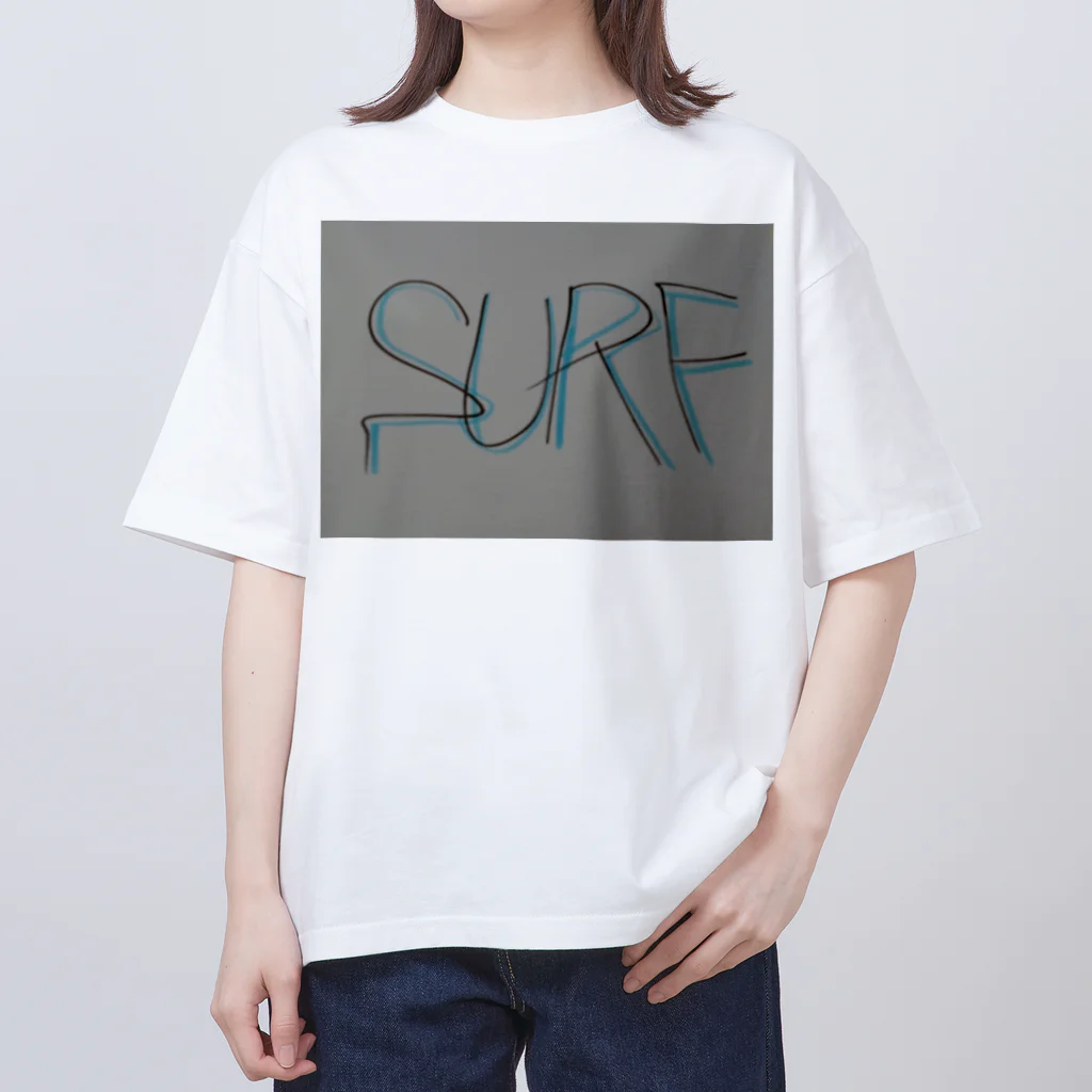 SURF810のSURF 文字(青影) オーバーサイズTシャツ