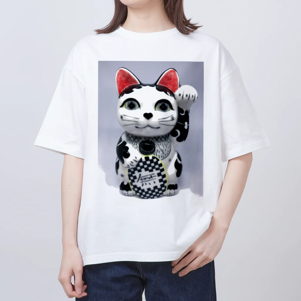 GENRYUの招き猫・無 オーバーサイズTシャツ