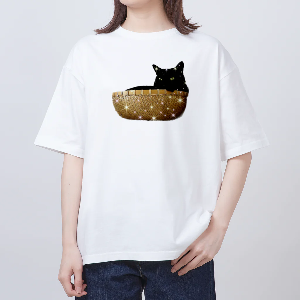 MKPoppp! shopのカゴの中の猫🐈‍⬛ Oversized T-Shirt