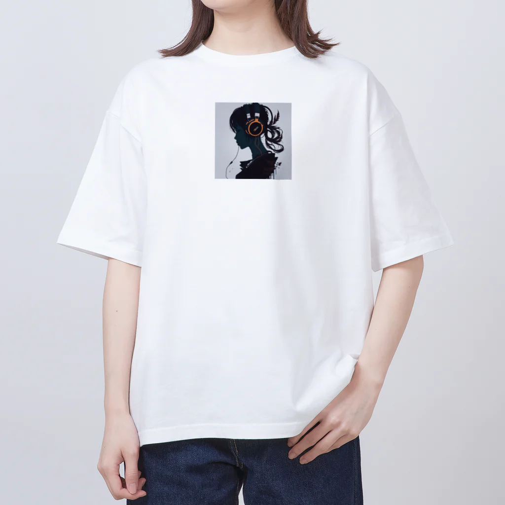 Daruma-StoreのHeadphones Girl A Oversized T-Shirt