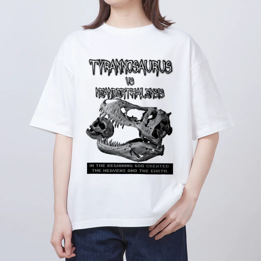 🌙12moonMonsterZ🌙のティラノサウルスvsネアンデルターレンシス オーバーサイズTシャツ