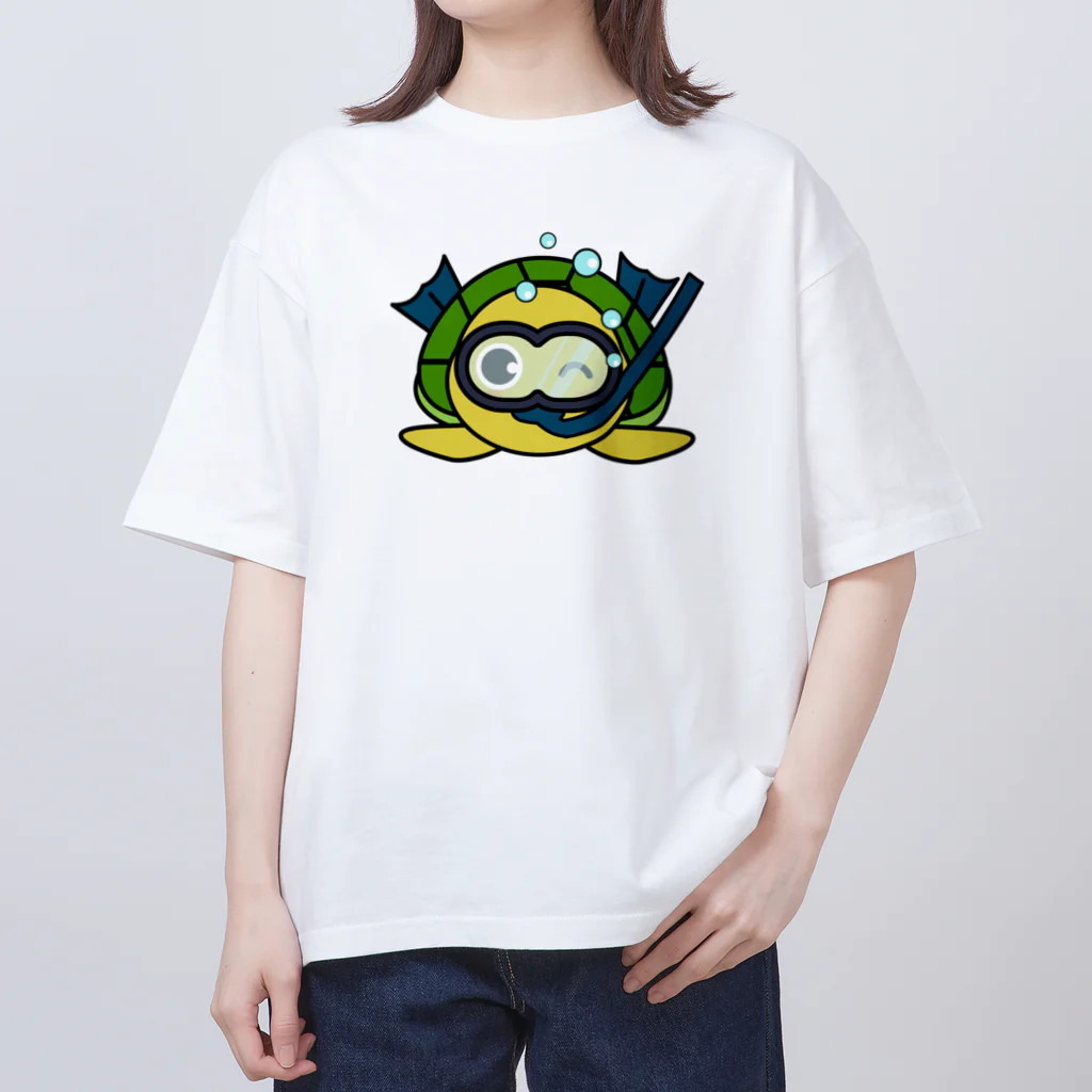 chicodeza by suzuriのシュノーケリング亀ちゃん Oversized T-Shirt