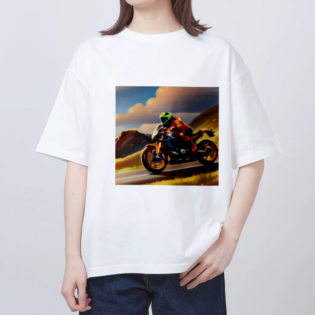 GSXRのバイクで走る オーバーサイズTシャツ