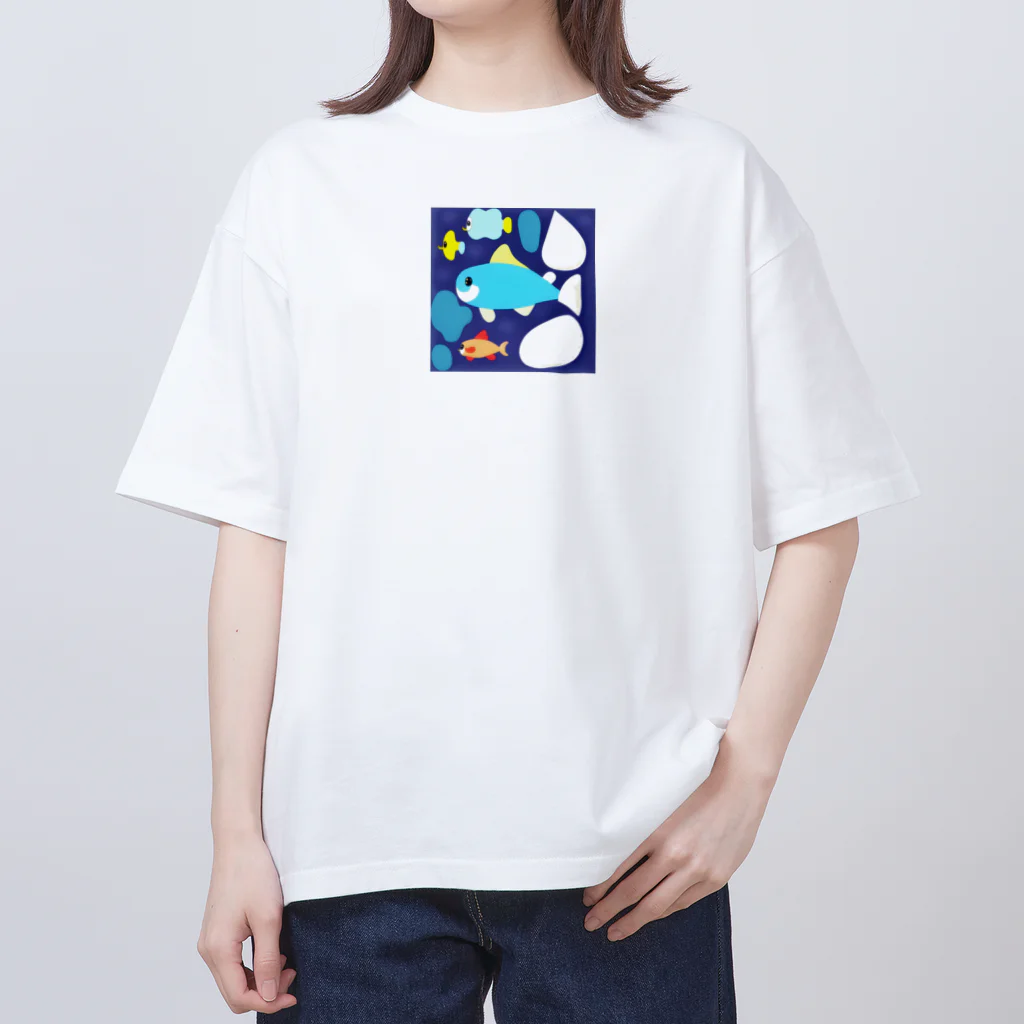 魚大好きマンの海の世界 オーバーサイズTシャツ