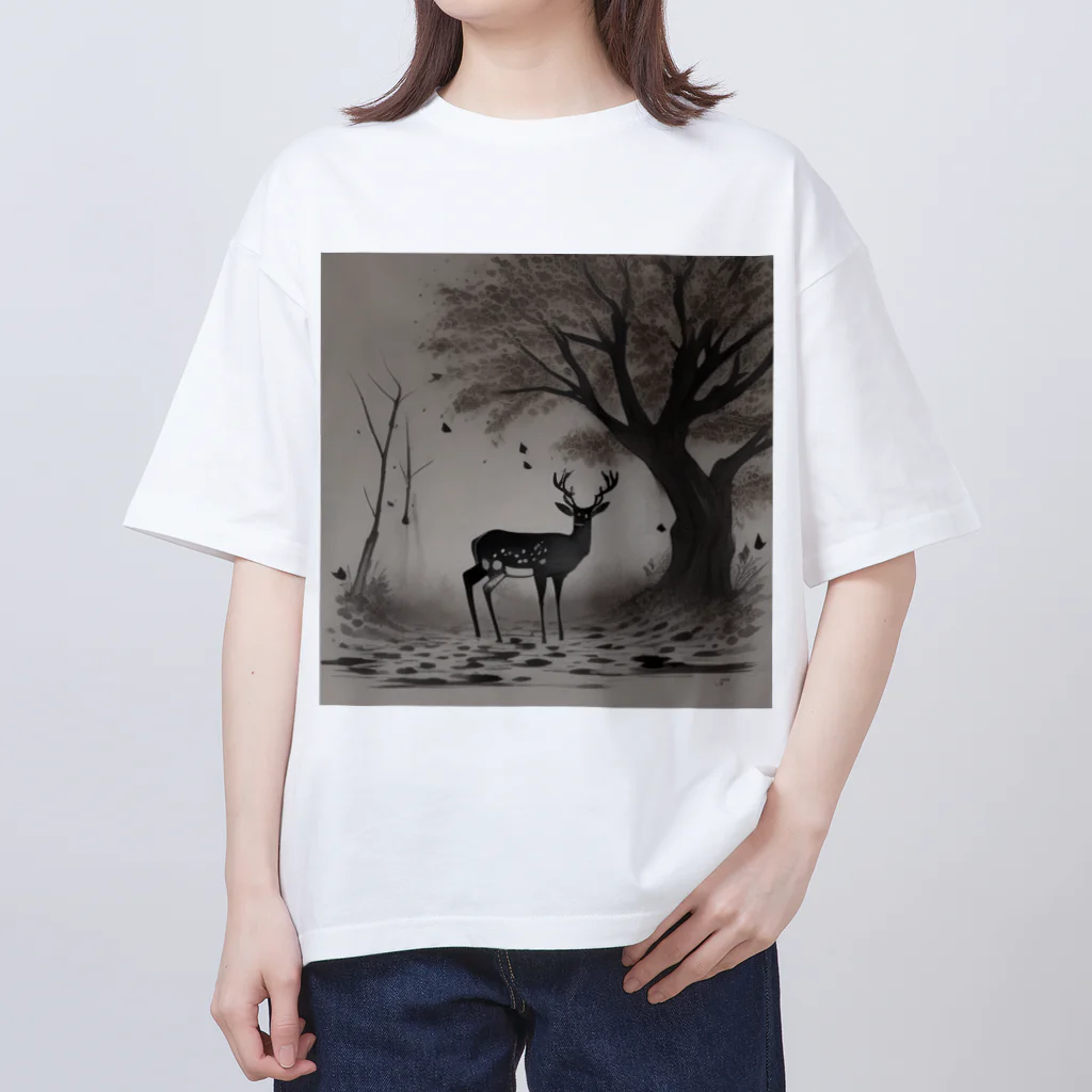 Ki-nacoの鹿と枯れ葉 Oversized T-Shirt