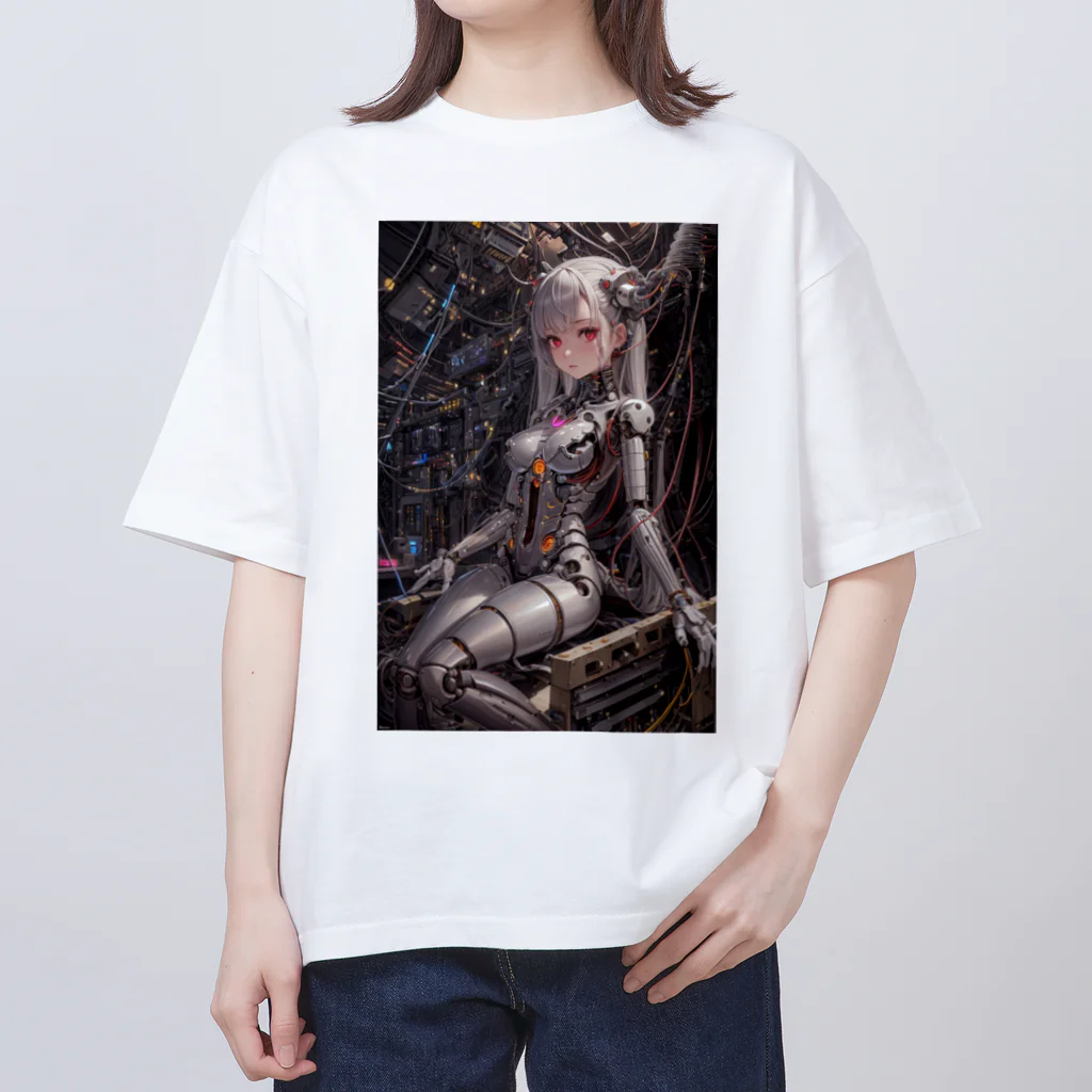 メカニカルシンセゾンビオンラインのメカニカルシンセゾンビガールのイラストのグッズ　#6 オーバーサイズTシャツ