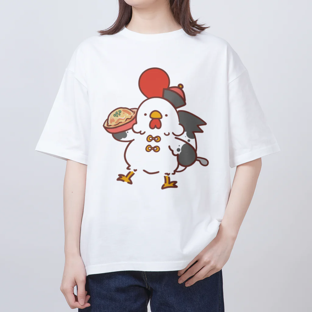 サクラ春のにわとり天津飯 オーバーサイズTシャツ