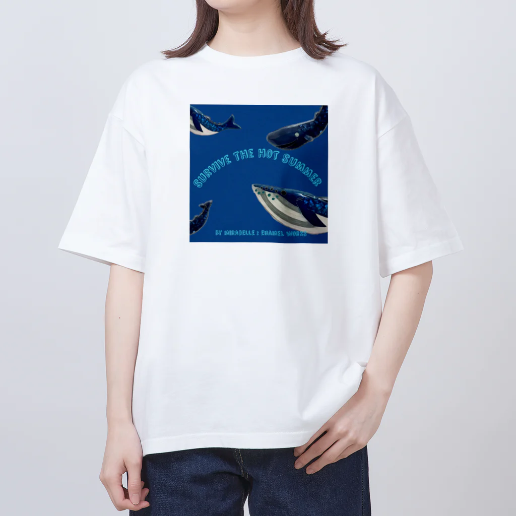 mirabelle:enamelworksのmirabelleのクジラたち オーバーサイズTシャツ