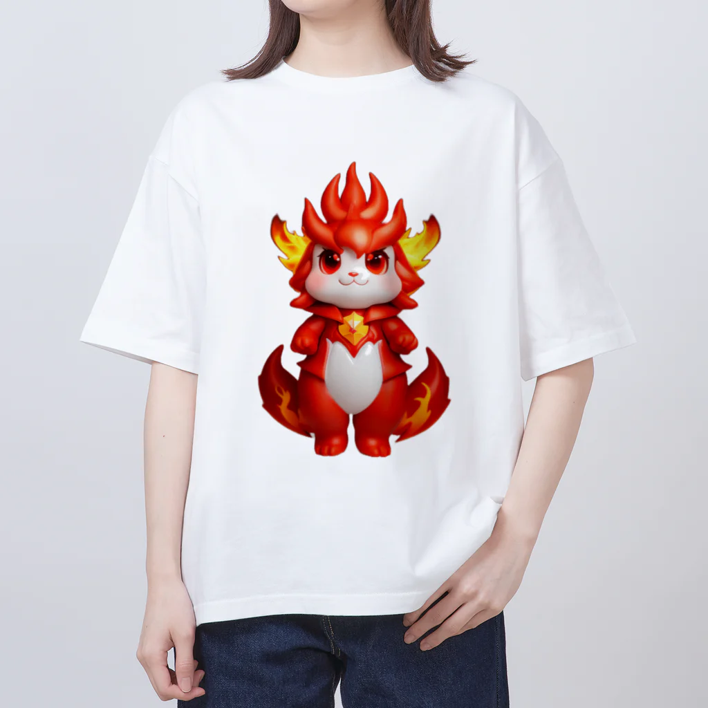 路傍の石のもふもふ村のファイアードラゴン Oversized T-Shirt