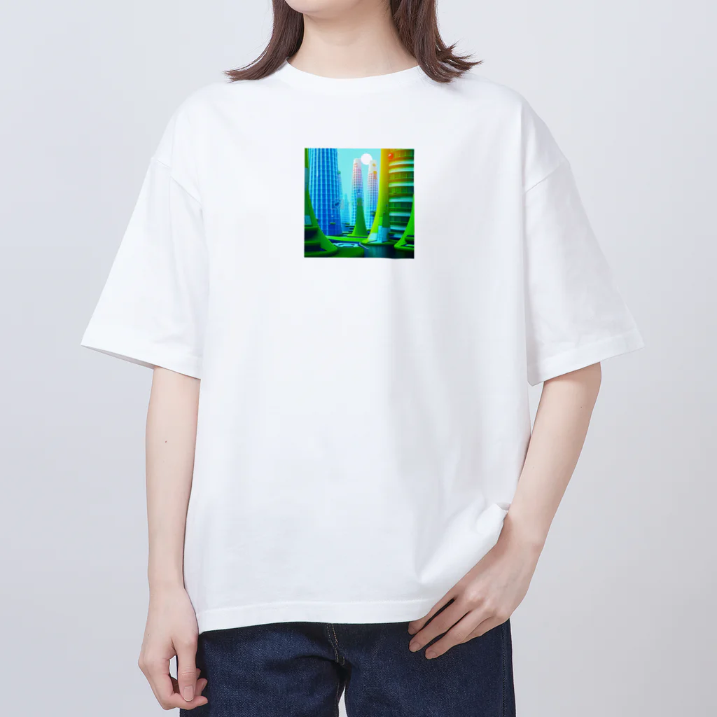 やさぐれメタルの未来都市TANTAN Oversized T-Shirt