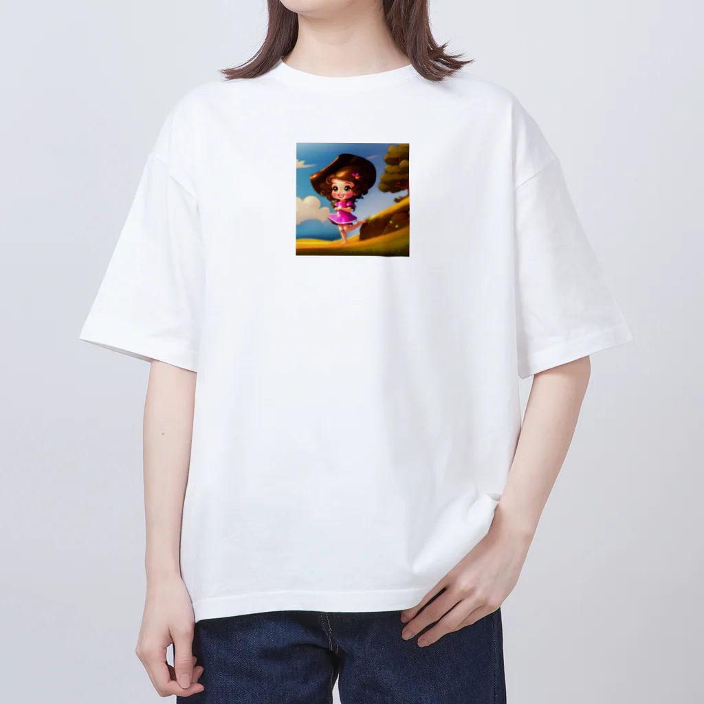 ryuji2618のハッピーガール Oversized T-Shirt