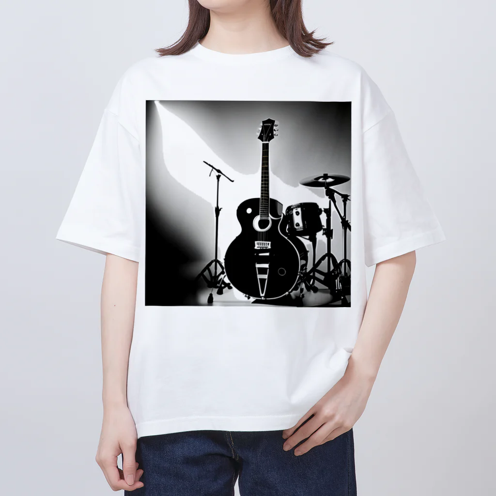 animaltennensuiの音楽の心・白黒で描かれた情熱の瞬間 Oversized T-Shirt