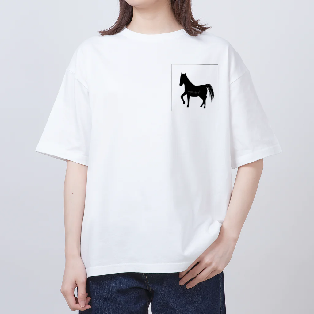 みんなのみすたーさんの silhouette horse オーバーサイズTシャツ