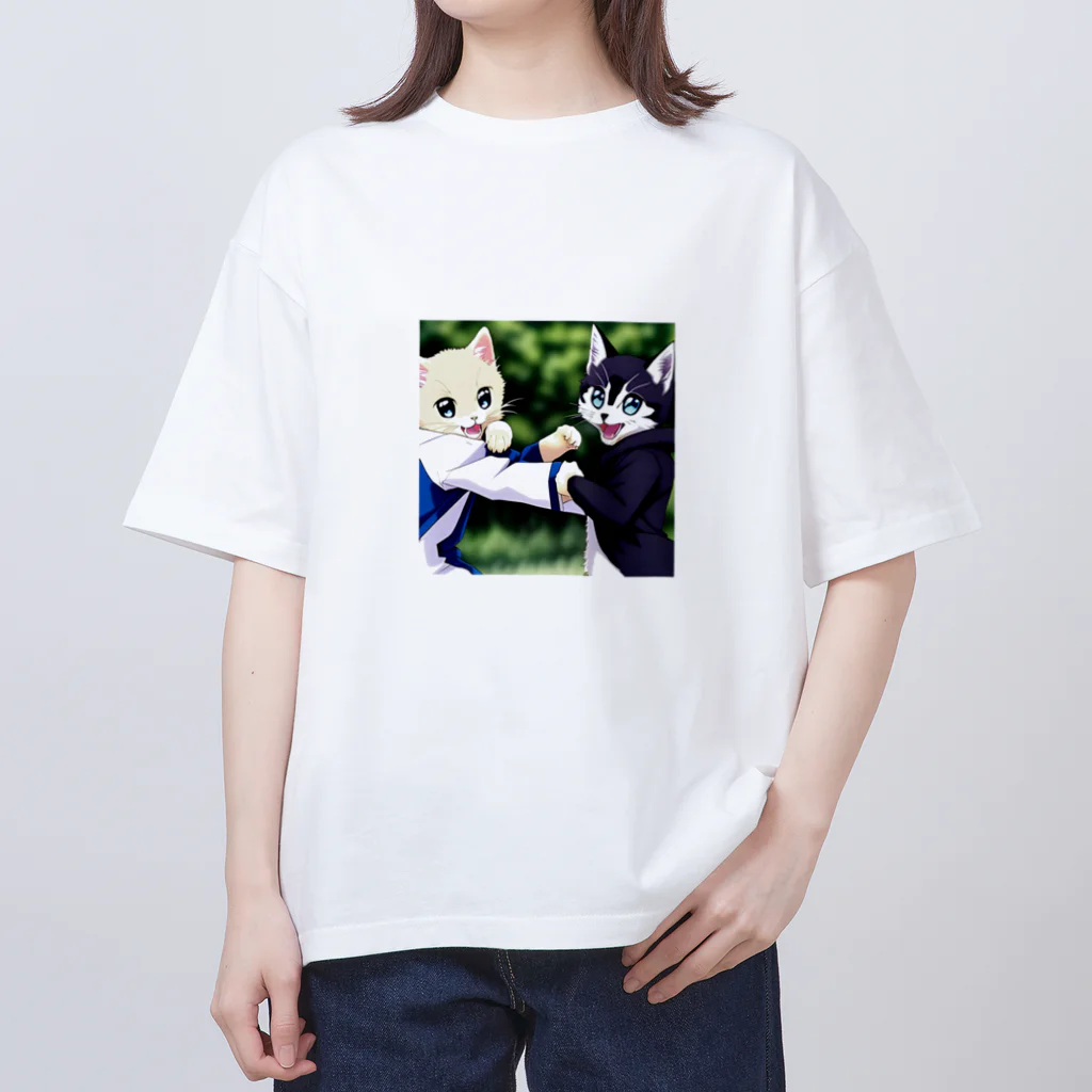 Haniwanの殴り愛猫 Oversized T-Shirt