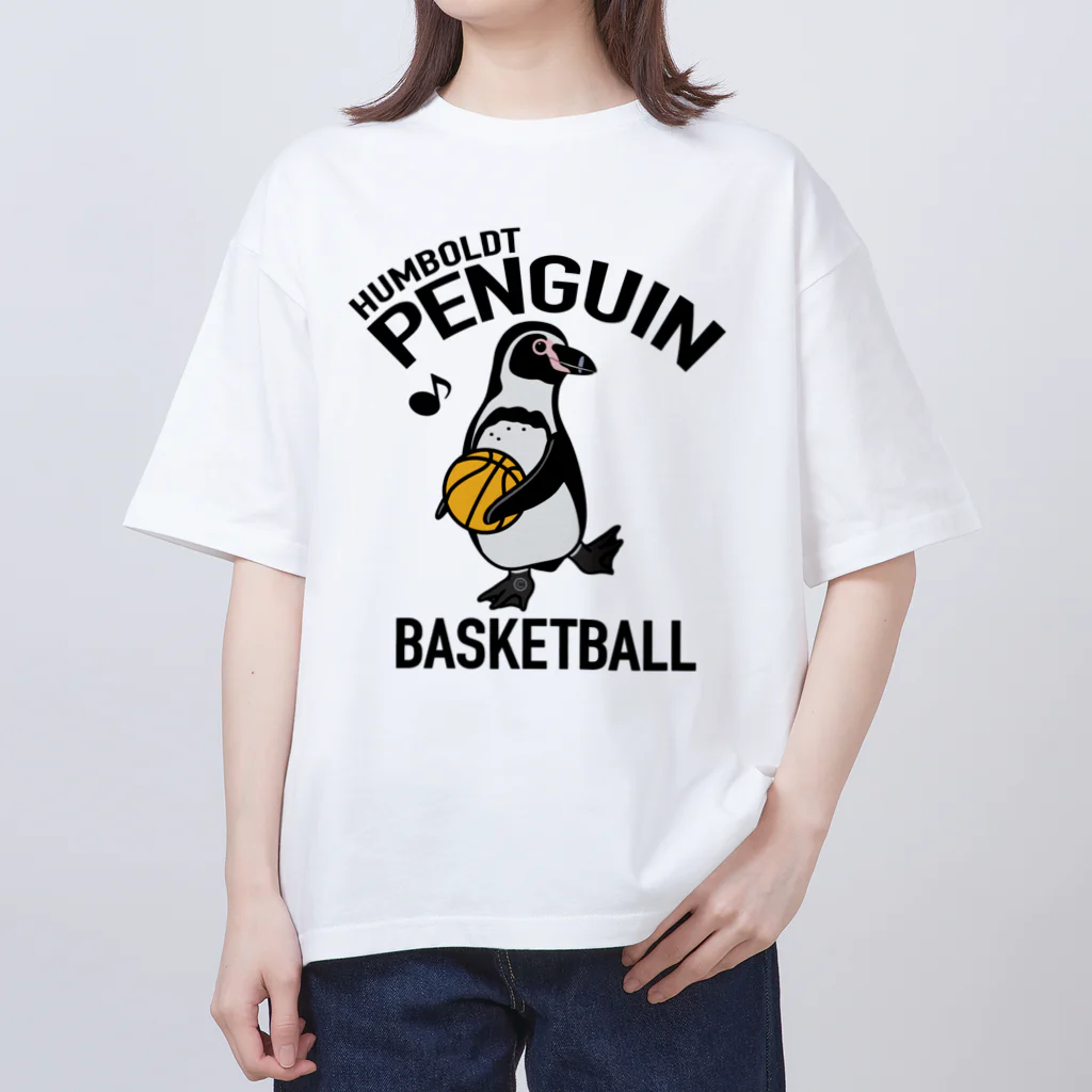 map5（マップファイブ）デザイン・ライセンス・ストック　のペンギン・バスケットボール・PENGIN・イラスト・デザイン・Tシャツ・アニマル・フンボルトペンギン・スポーツ・動物・アイテム・グッズ・BASKETBALL Oversized T-Shirt