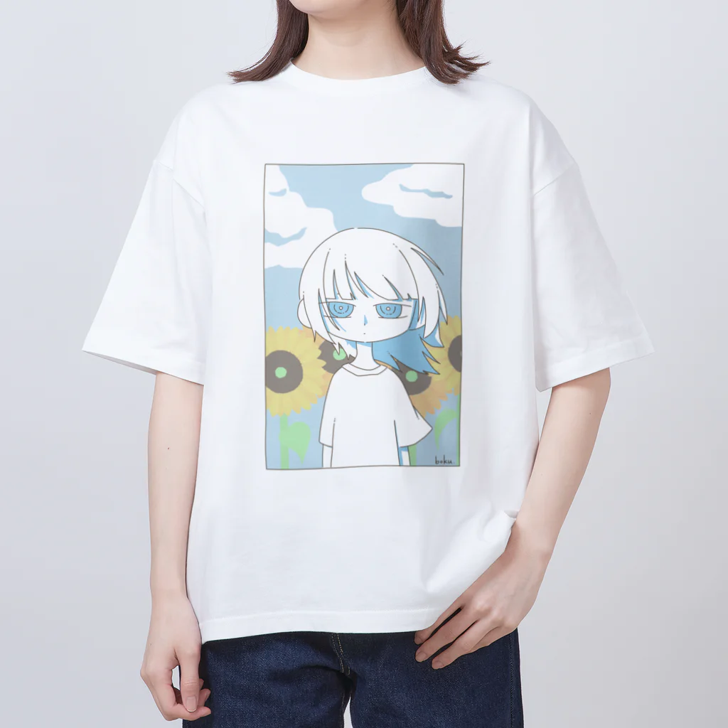 Breezeの青空と向日葵と Oversized T-Shirt