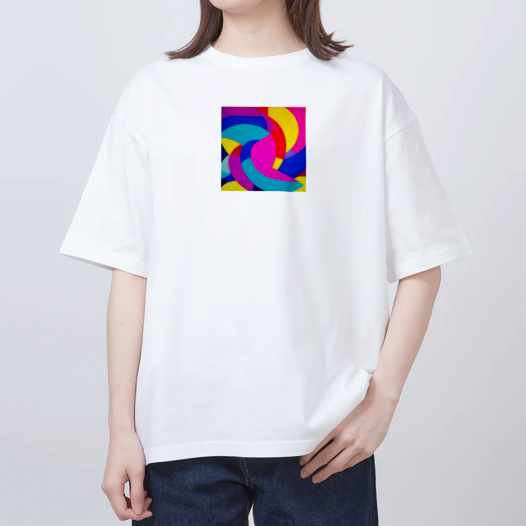 おしゃれなシティグッズの色鮮やかおしゃれアート Oversized T-Shirt