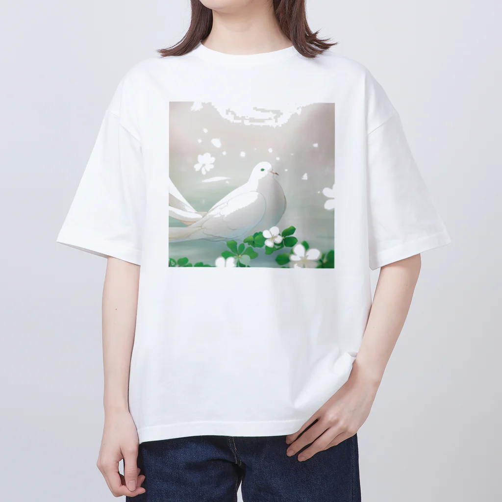 こりすまるの夢幻　鳩　清ら オーバーサイズTシャツ