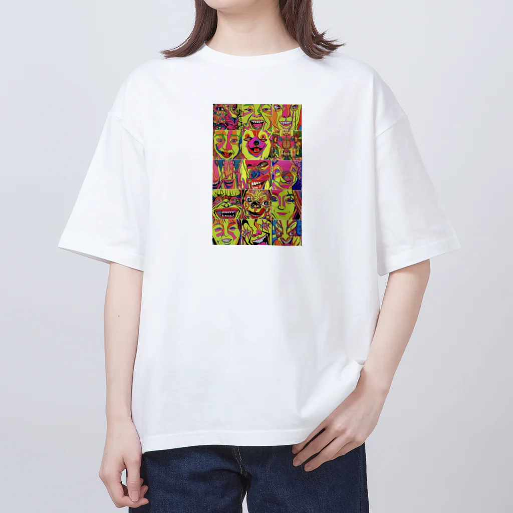 動物絵 Jamanakocic storeのJamanakocic カラフルアート Oversized T-Shirt