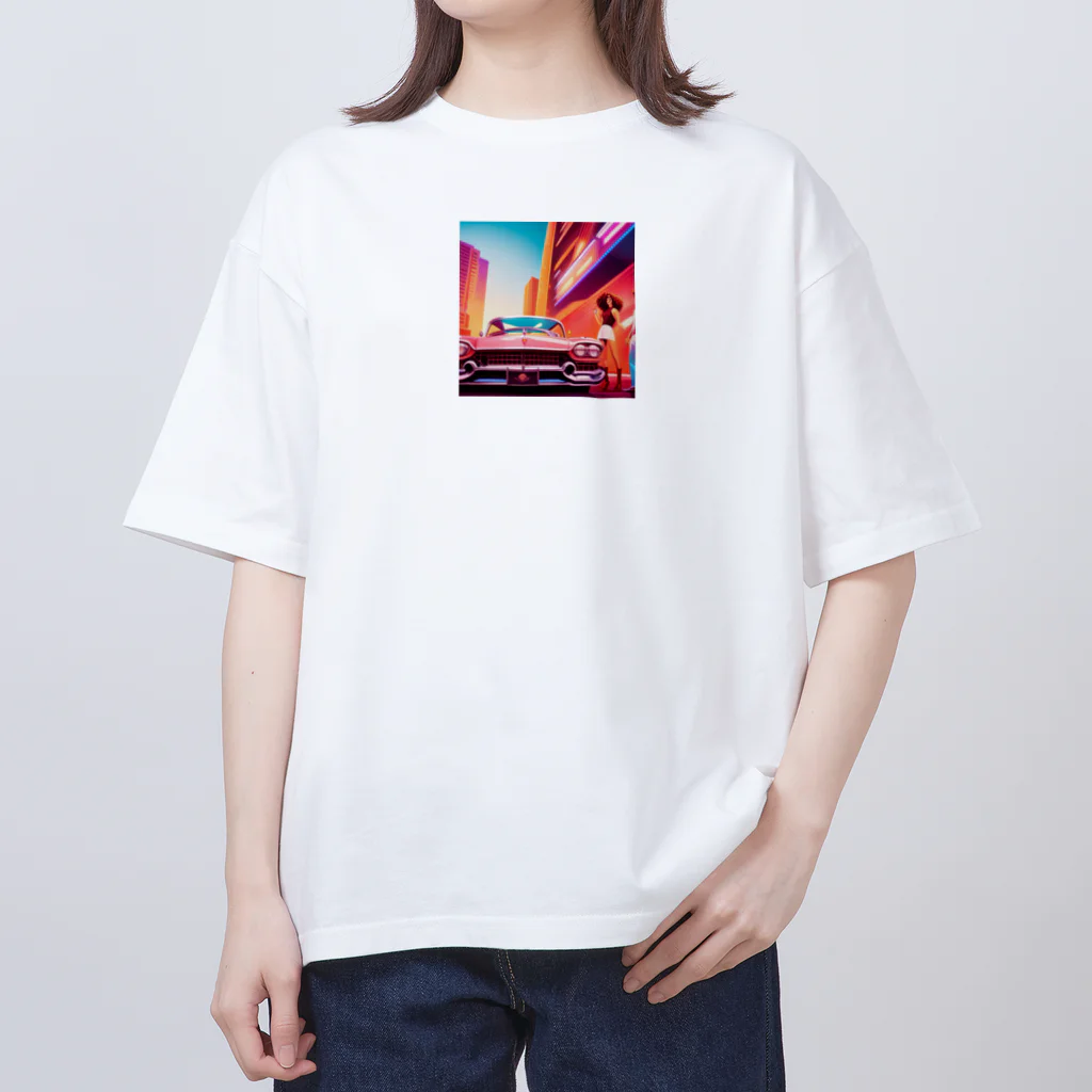 enjoy-itemsの赤いアメ車 Oversized T-Shirt