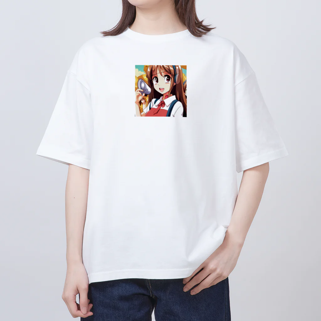 🎨デザイン宮殿🛍️のヘッドホン美少女 オーバーサイズTシャツ