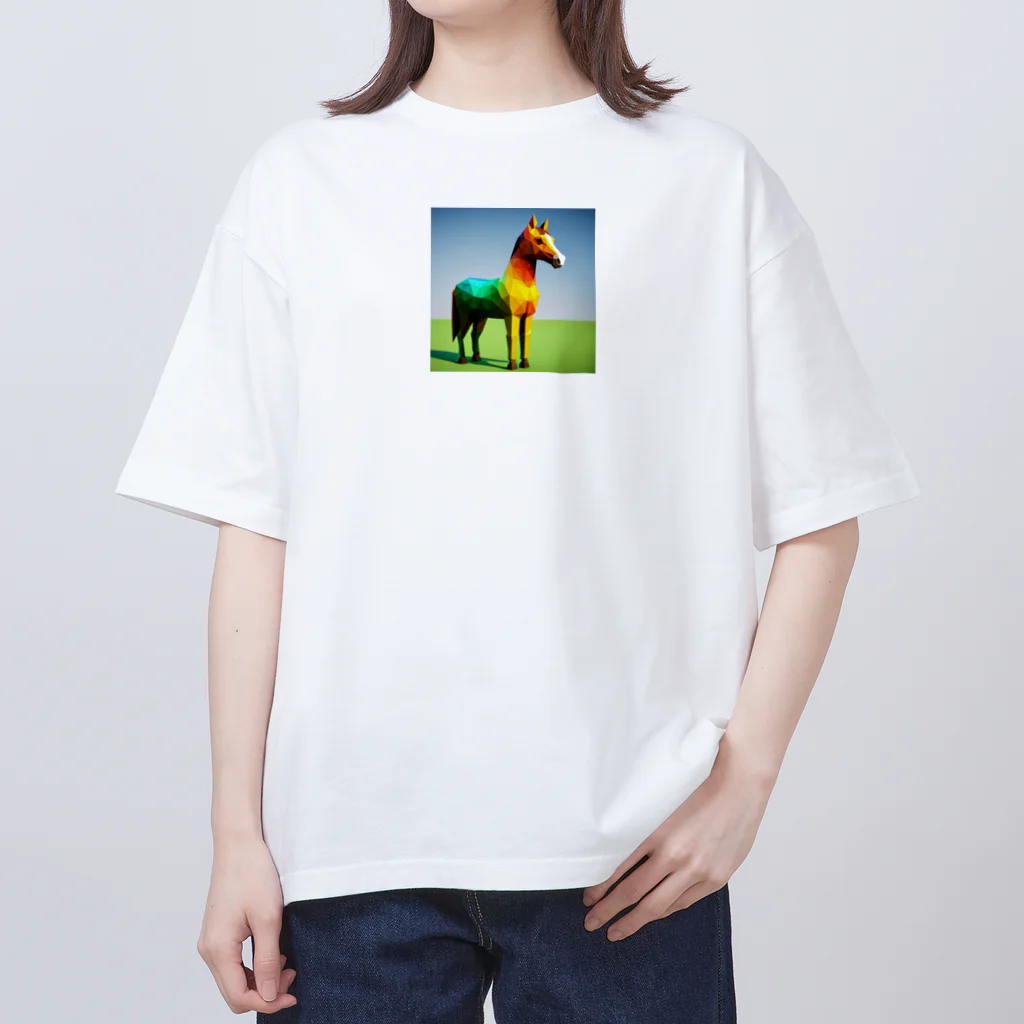 REIZAのカラフルにたたずむ馬 Oversized T-Shirt