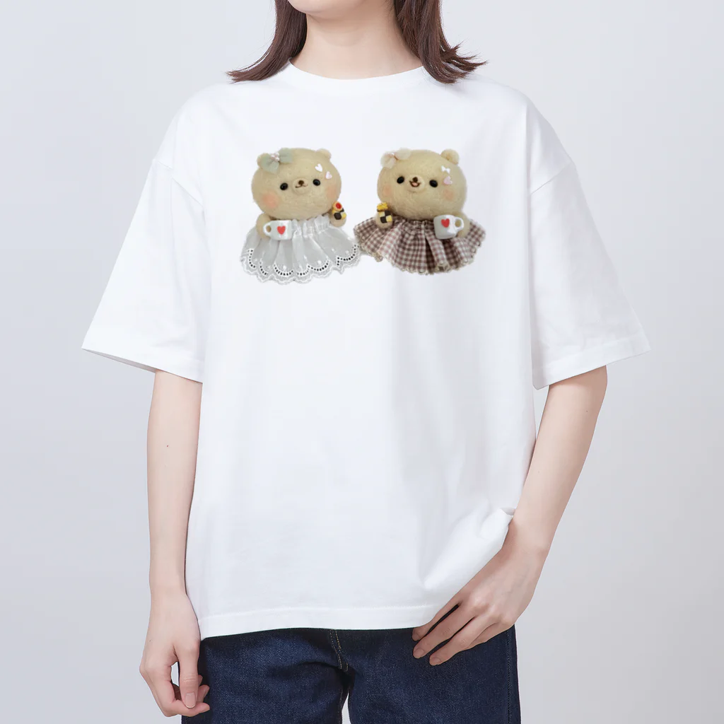 puni＊punikoのCafetime くまちゃん♡ オーバーサイズTシャツ