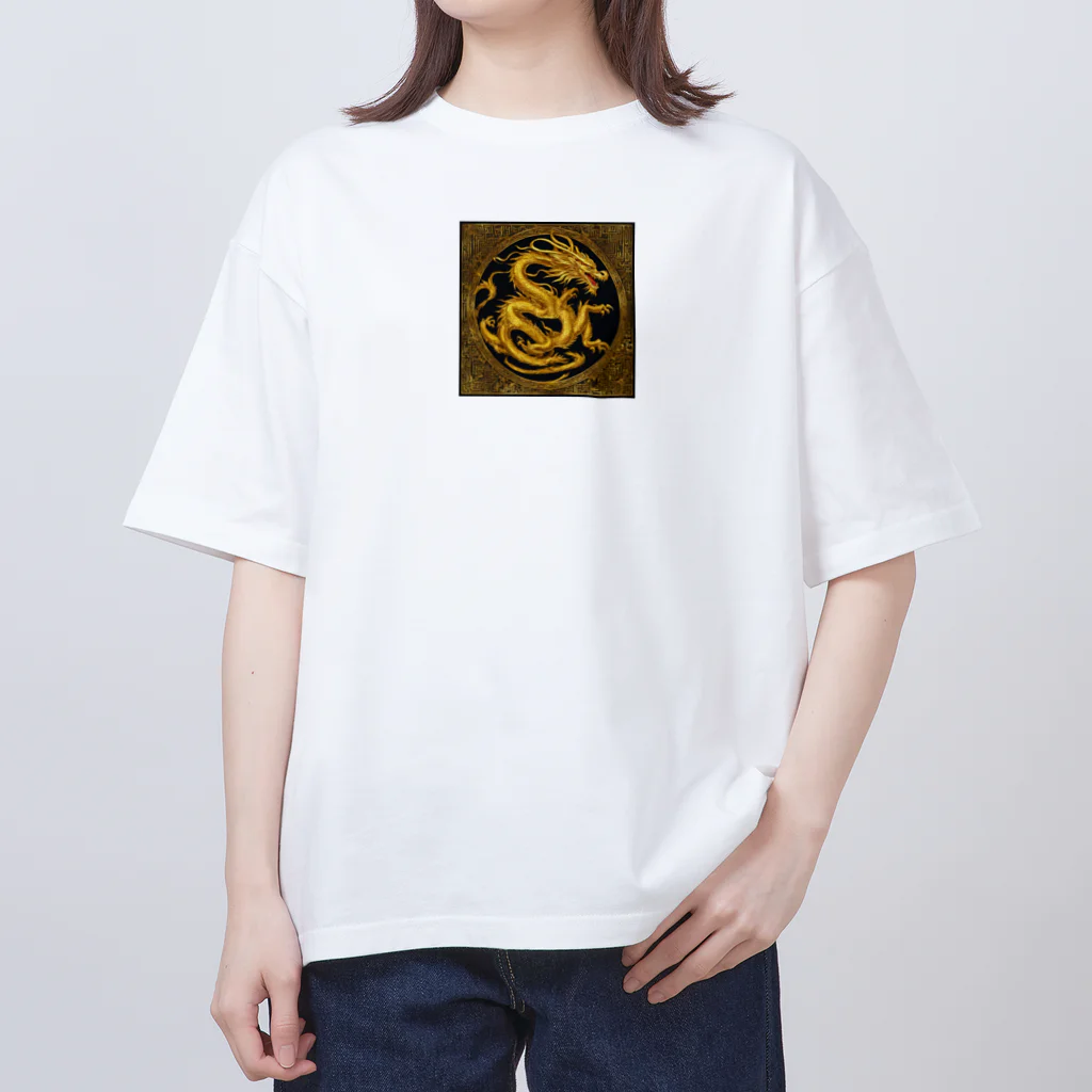 うさぎのしっぽの黄金の龍神様 オーバーサイズTシャツ