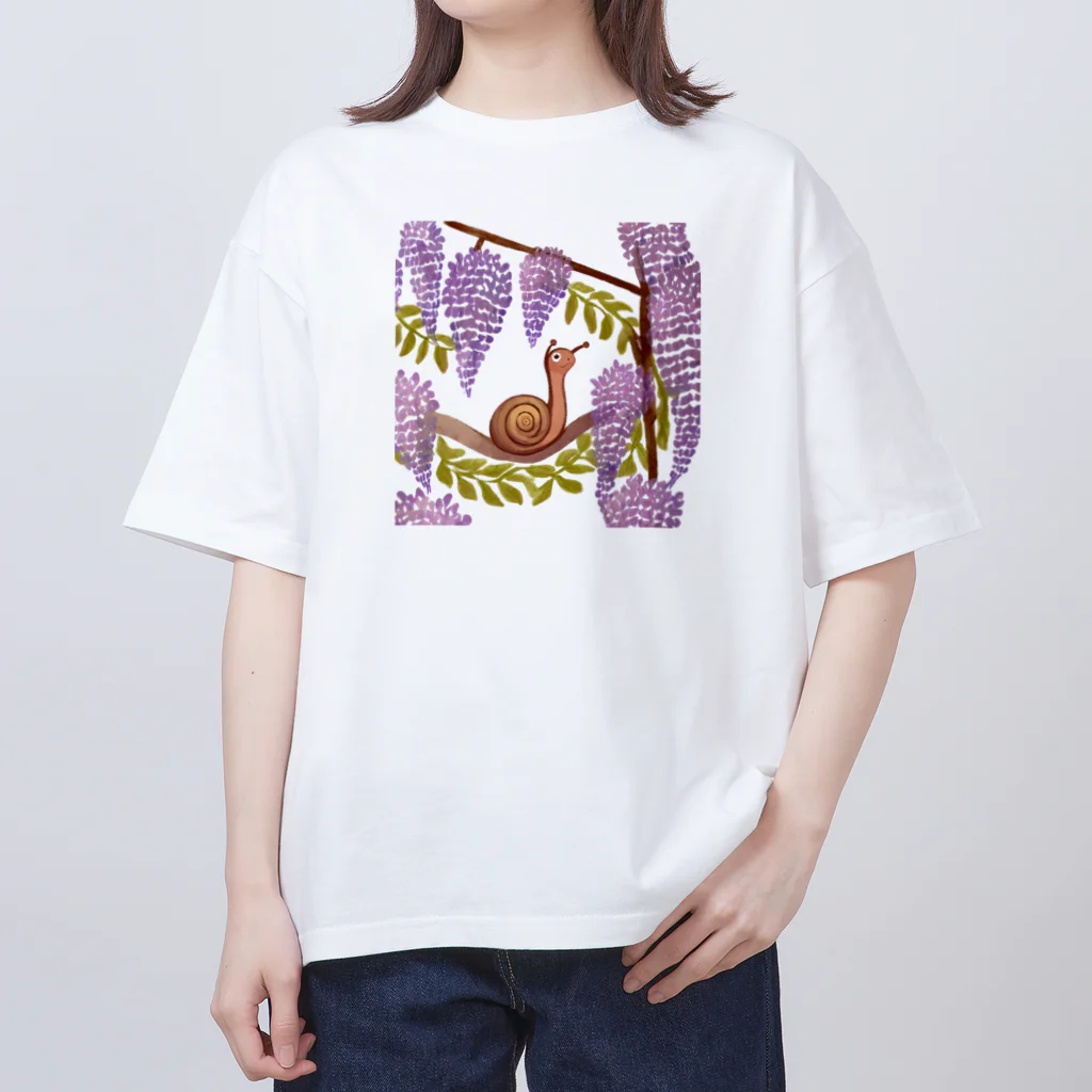 カタツムリに癒しを求めて❗の藤棚を見上げる🐌 オーバーサイズTシャツ