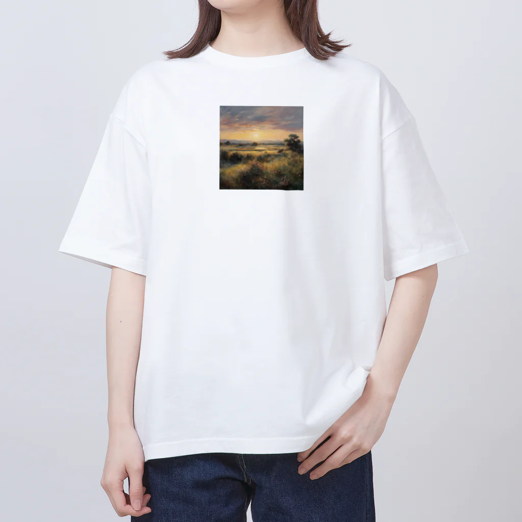 山のお散歩屋さんの朝の太陽グッズ オーバーサイズTシャツ