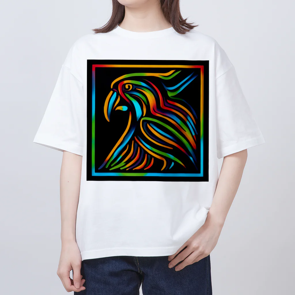 ikubohのナスカの地上絵「オウム」インスパイア08 Oversized T-Shirt