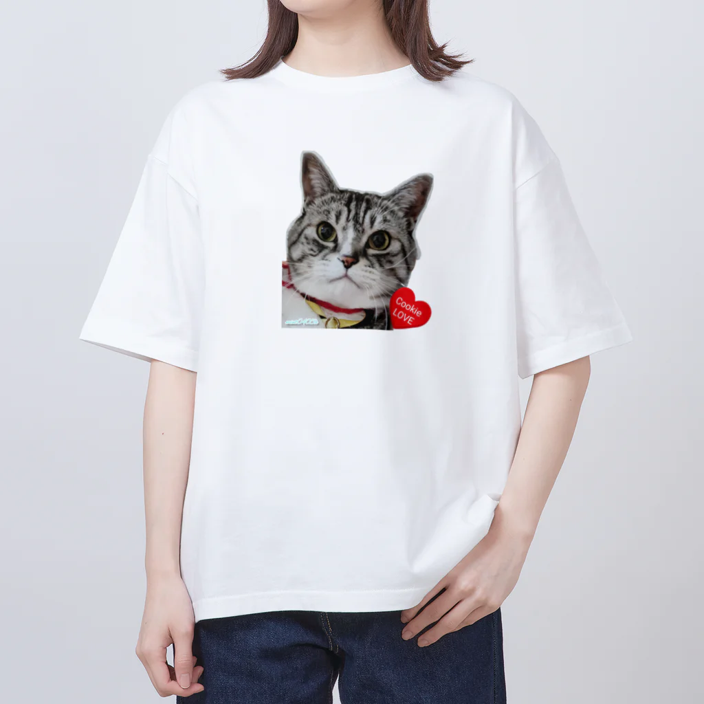 😽クッキーちゃんのショップ🐾のクッキーくんのLOVE2❤ オーバーサイズTシャツ