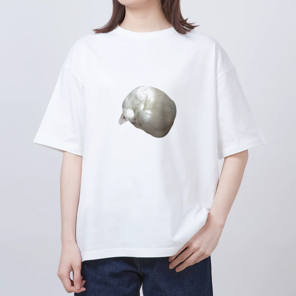 mimarnの白猫みぃちゃんのニャンモナイトTシャツ Oversized T-Shirt