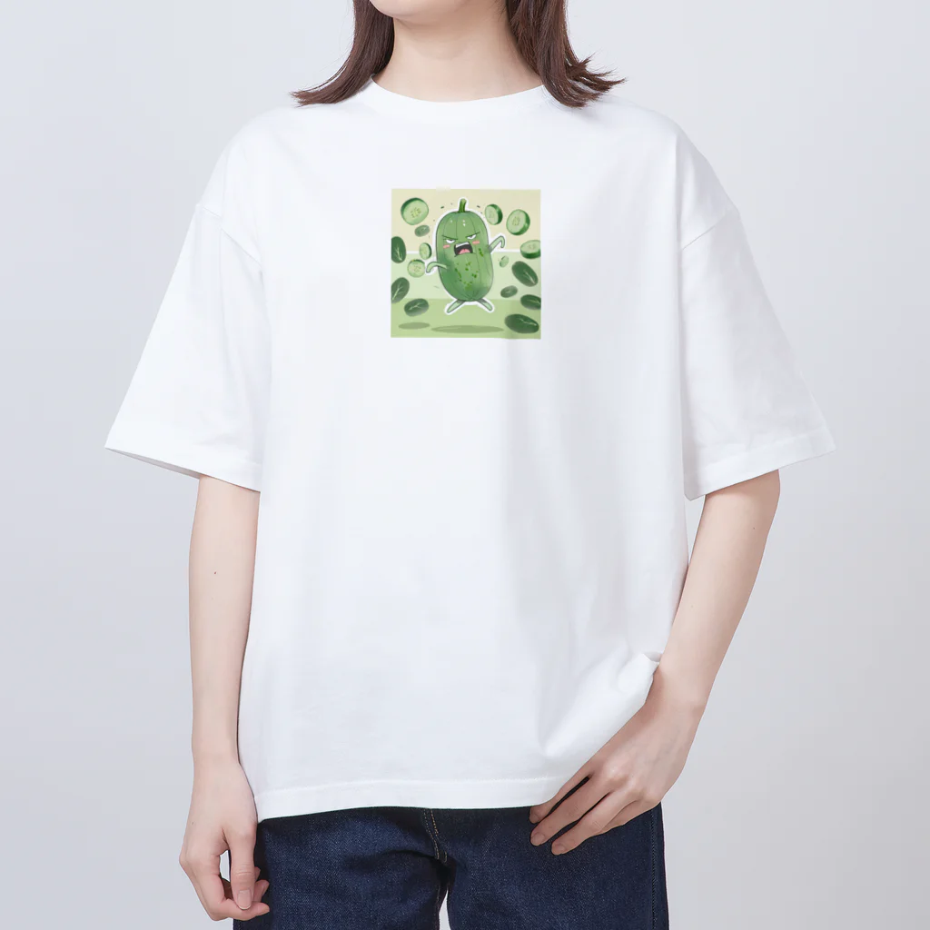 takanori5のアングリーダンシングキューカンバー Oversized T-Shirt