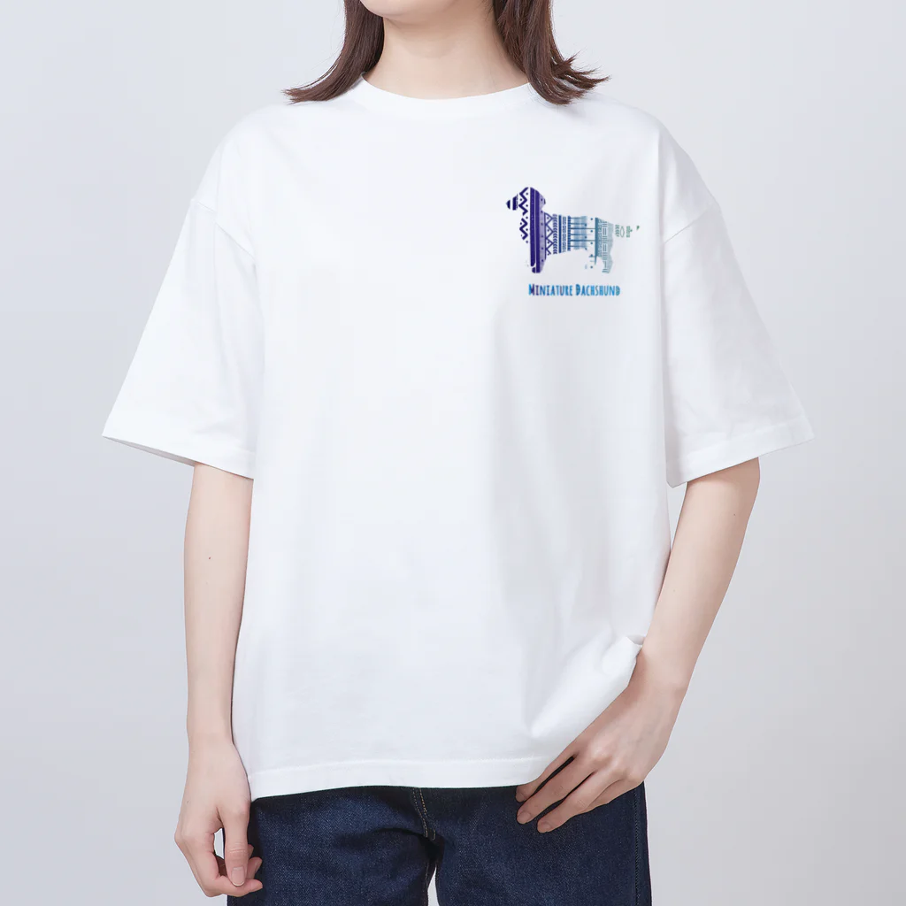 AtelierBoopの波ーミニチュアダックス Oversized T-Shirt