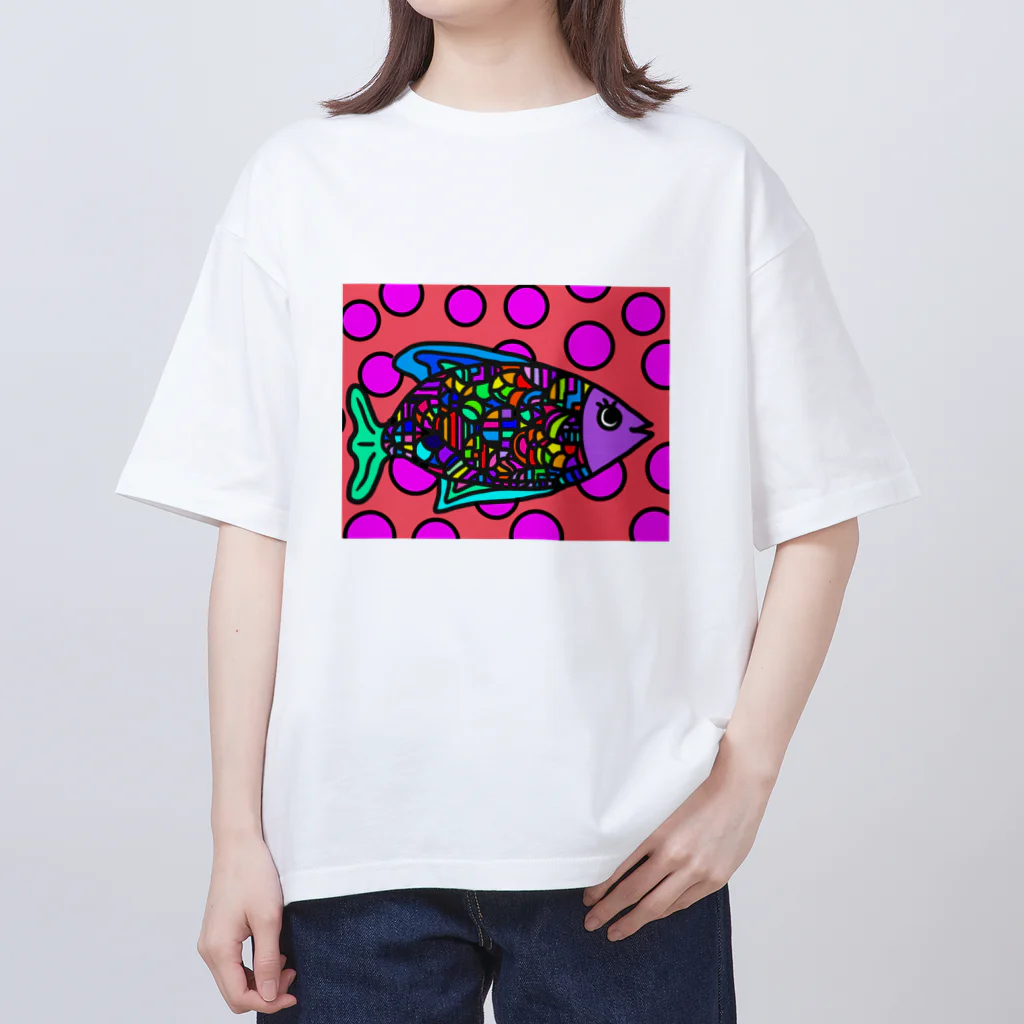 omusubiartのカラフルフィッシュ Oversized T-Shirt