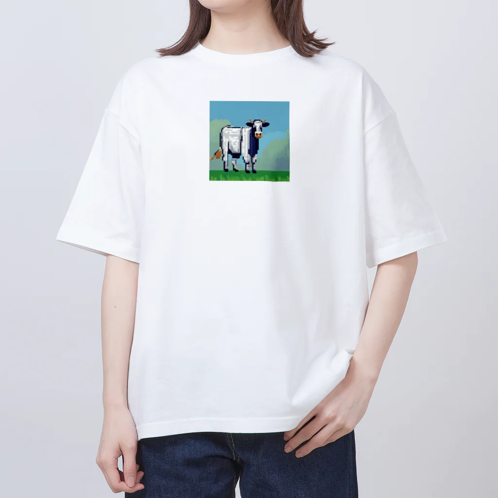 ki1962のドット絵で描かれた牛のプレミアムグッズ オーバーサイズTシャツ