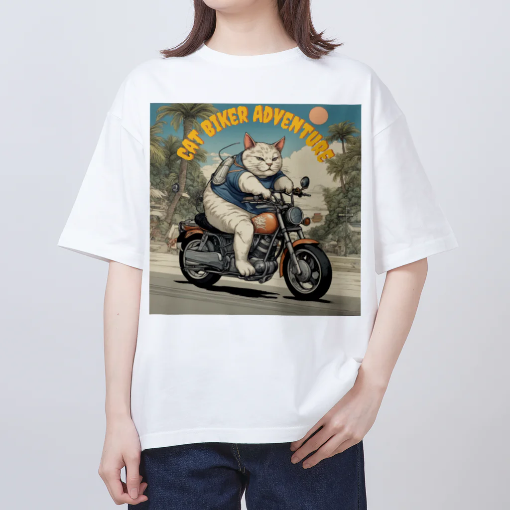 NECOSUIのキャットバイカー オーバーサイズTシャツ