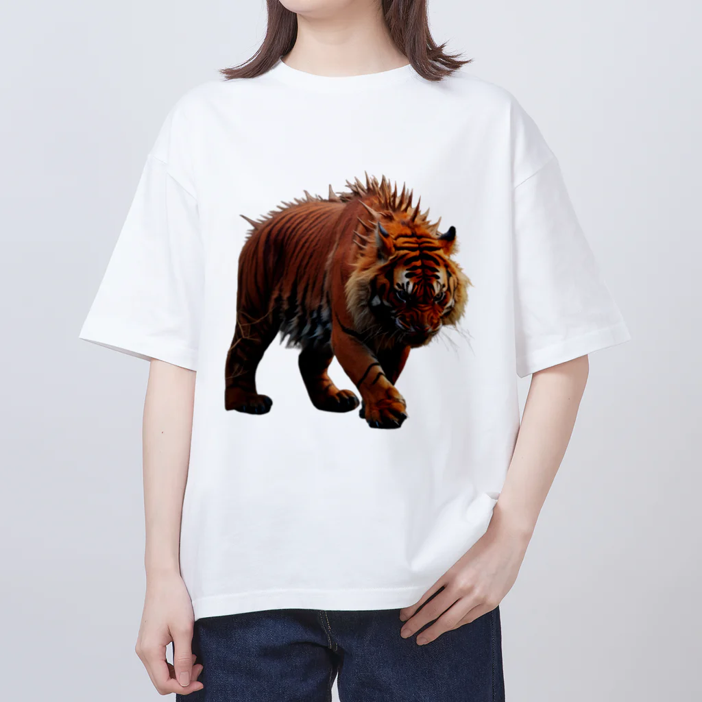 ファンタジックスクリブルのトールタイガー Oversized T-Shirt