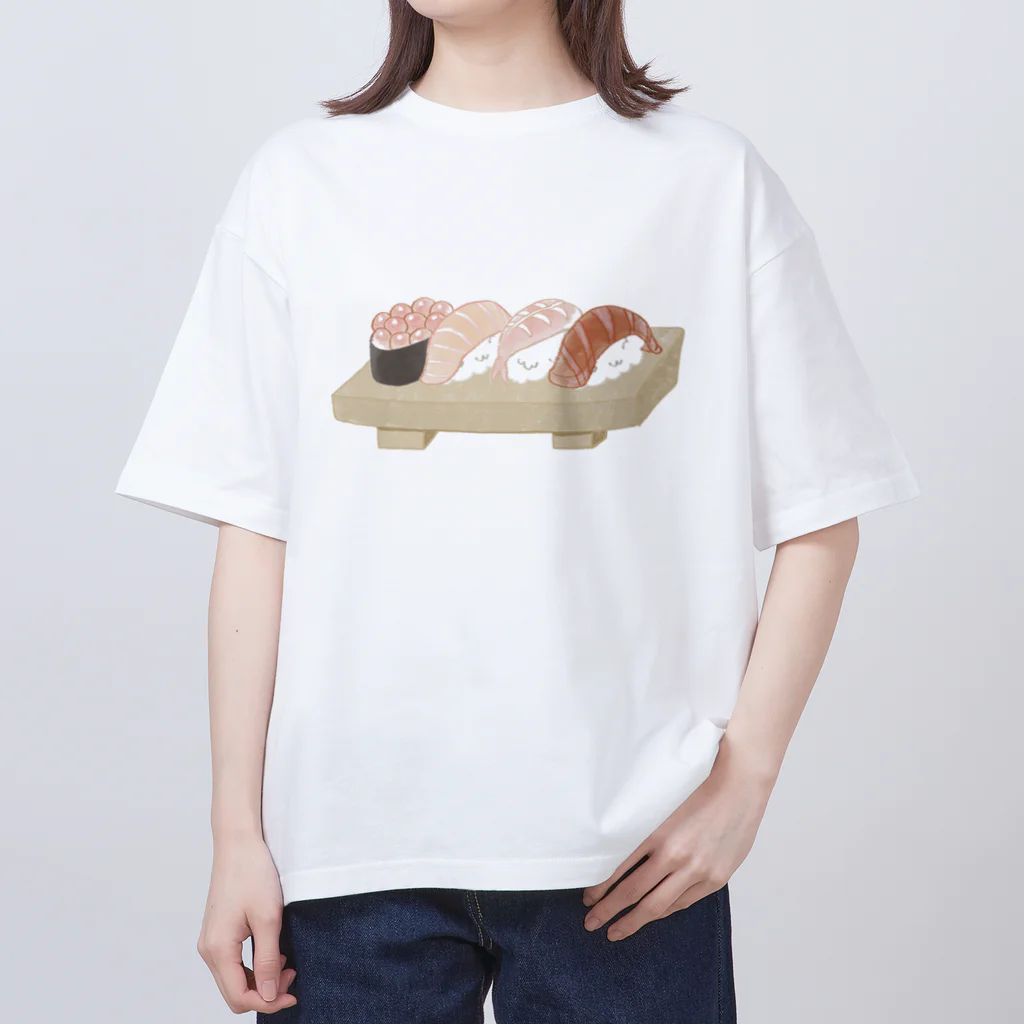 maco❁maco zakka店の可愛いお寿司イラストのグッズ オーバーサイズTシャツ