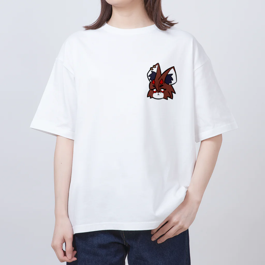 セキ露店の石蕗りわ＊みにふぇいす オーバーサイズTシャツ