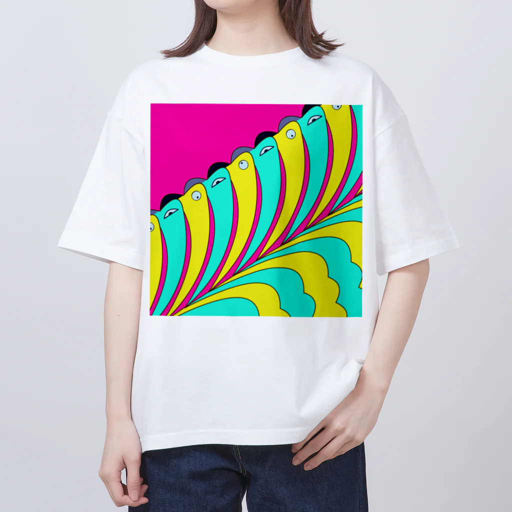 ココから（こーひーまる。）のカラフラミンゴ_2 Oversized T-Shirt