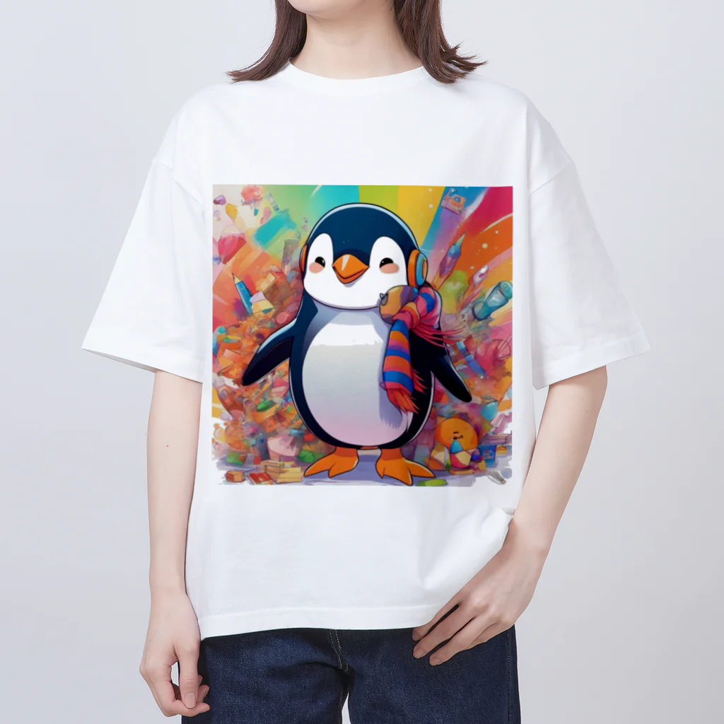 aki7sの笑顔のペンギン Oversized T-Shirt