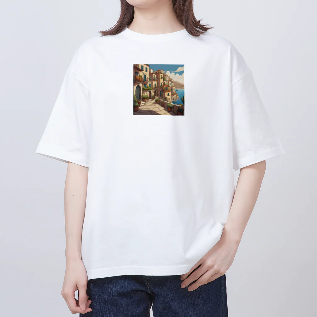 nene-sukeの地中海の町並み Oversized T-Shirt