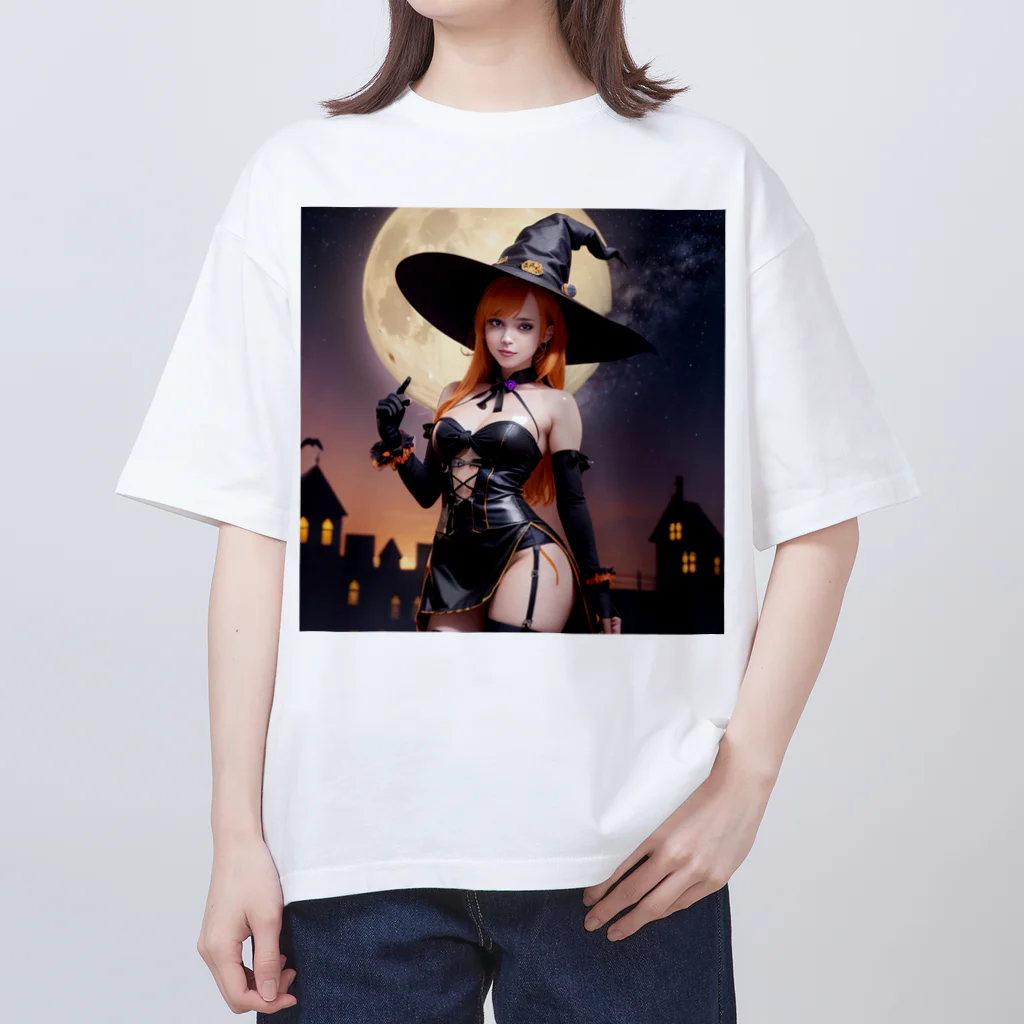 AIデザイングッズ販売　Akiba-treasure（アキバトレジャー）のハロウィン美女 オーバーサイズTシャツ