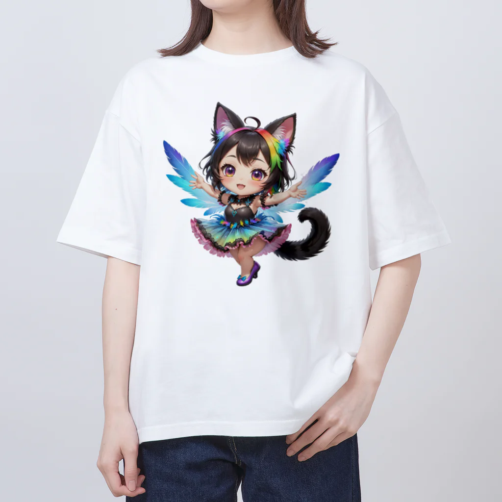 NexDreamの妖精のハロウィンフェス（黒猫2） オーバーサイズTシャツ