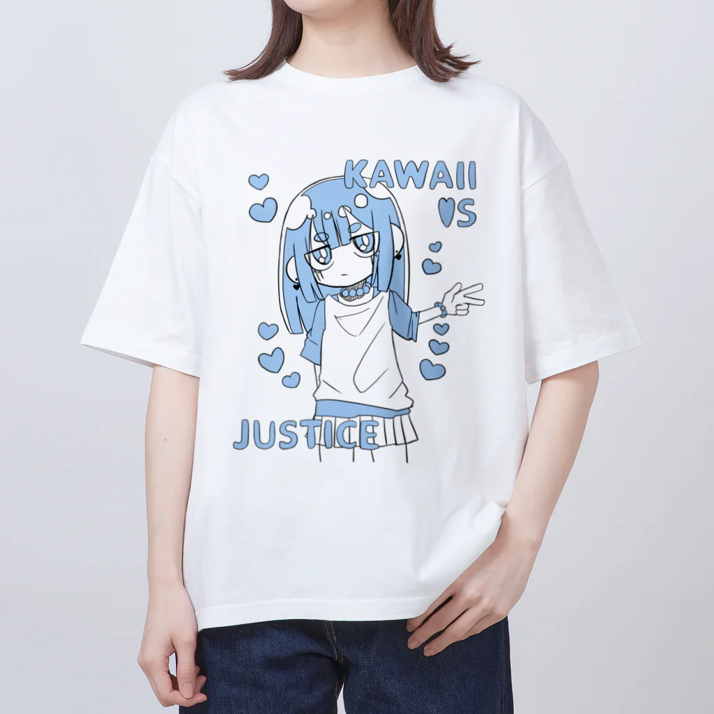 ライカのお店屋さんのKAWAII女の子（空色） Oversized T-Shirt