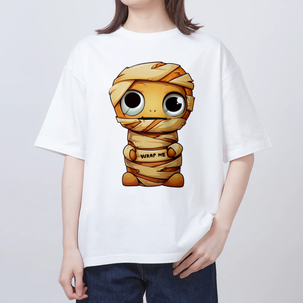 NeoNestのWrapped Wonders Halloween Collection: Mummy #05 オーバーサイズTシャツ